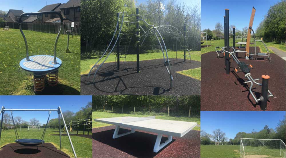 a collage of images of the playing field in Barrow